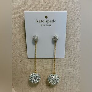 NWT Kate Spade Razzle Dazzle Crystal Gold Dangle Earrings